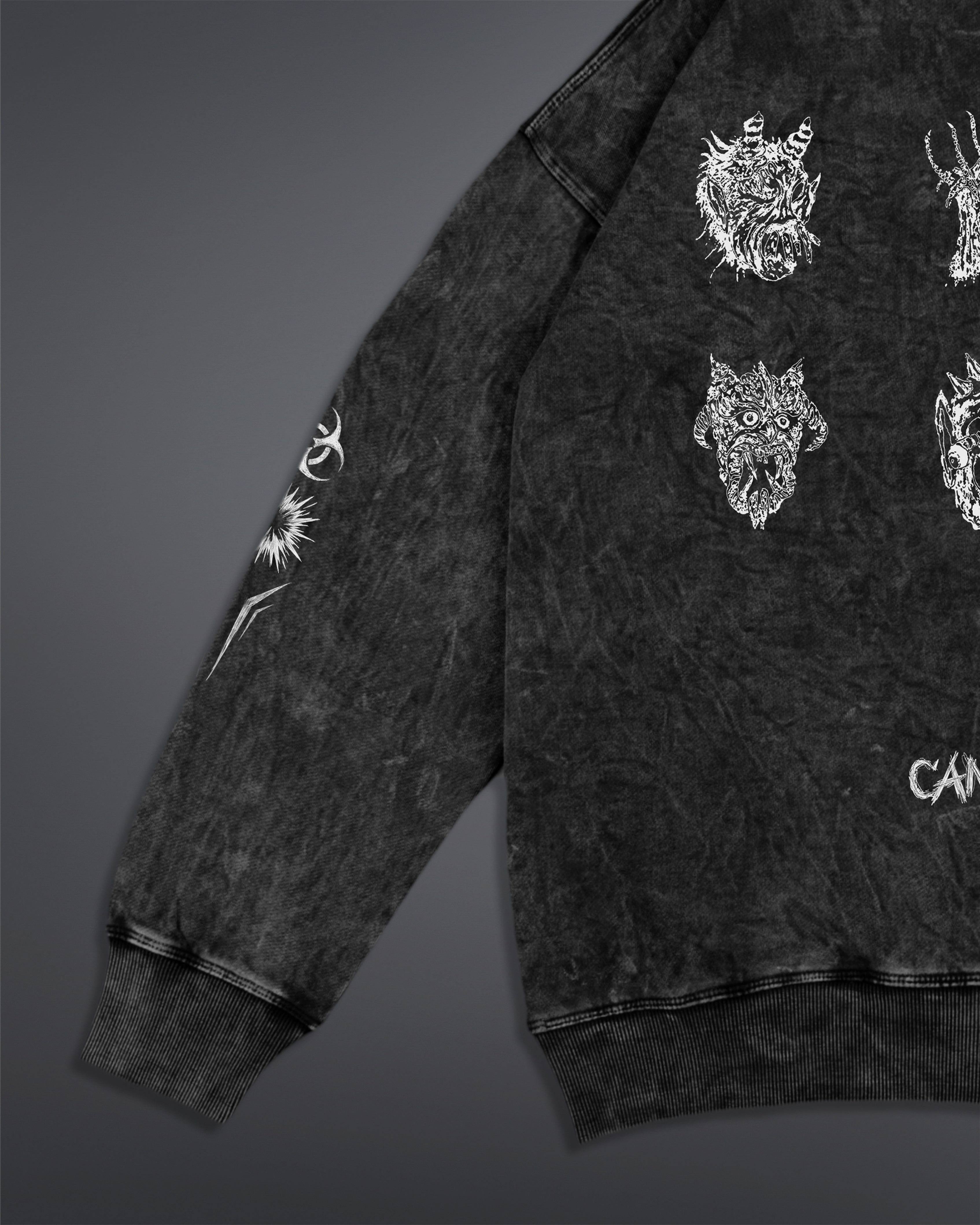 Malignant Prophecy Hoodie [ACID WASHED-SILENT ASH COLORWAY]