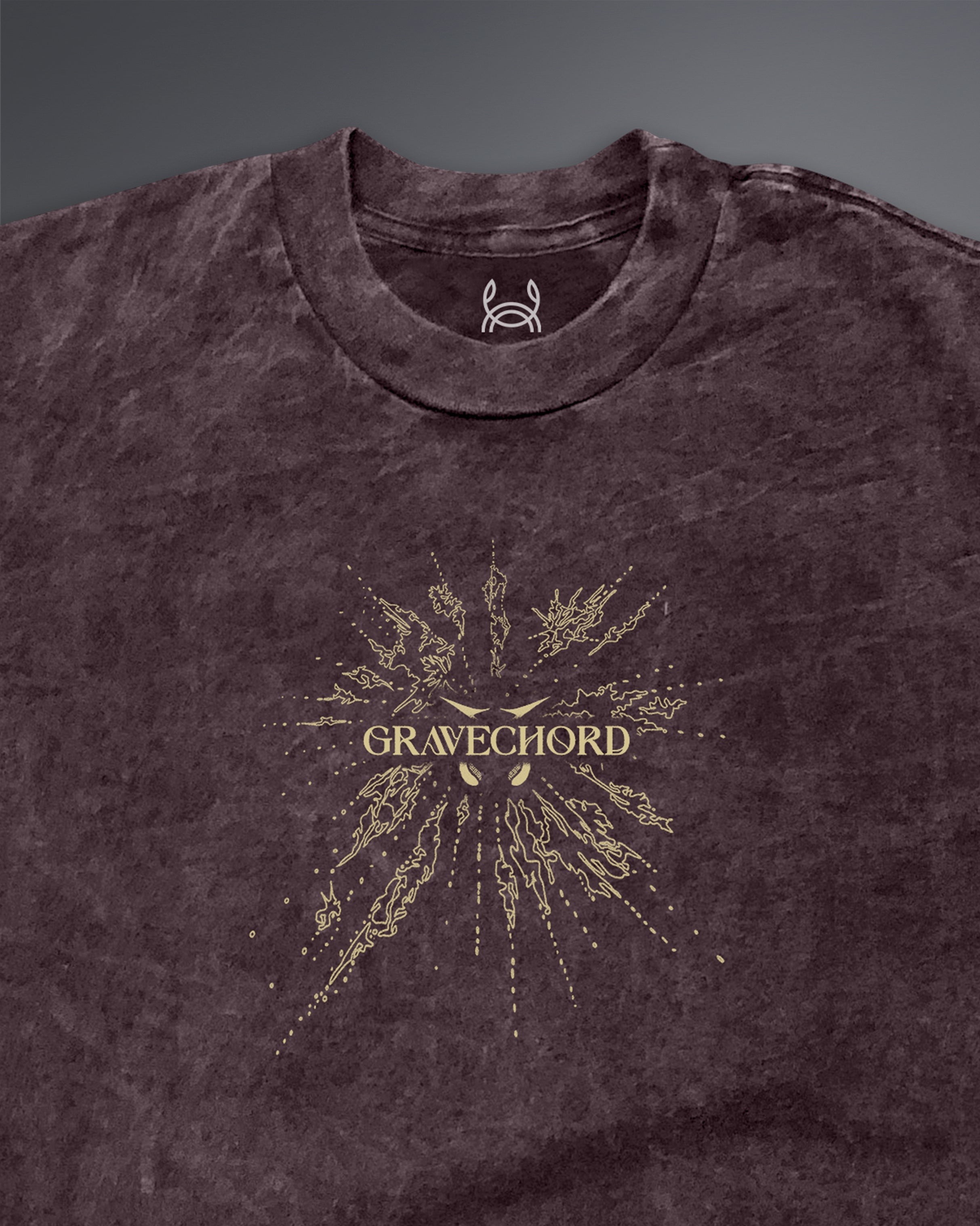 GRAVECHORD Oversized Tee [ACID WASHED-BLOODSTONE]