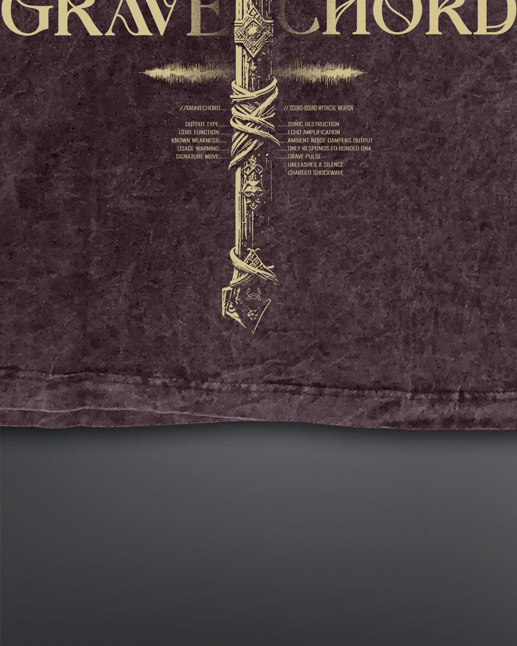 GRAVECHORD Oversized Tee [ACID WASHED-BLOODSTONE]