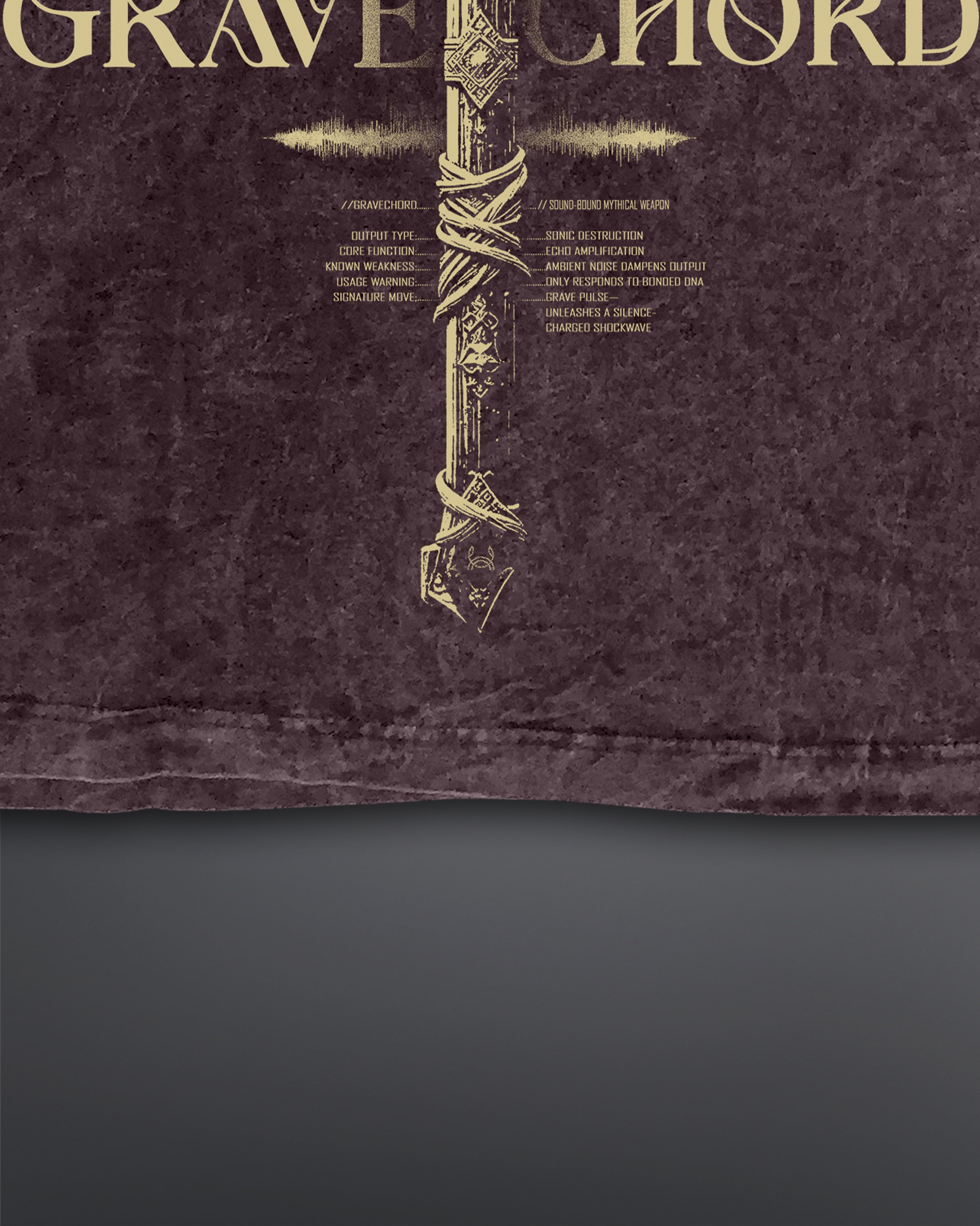 GRAVECHORD Oversized Tee [ACID WASHED-BLOODSTONE]