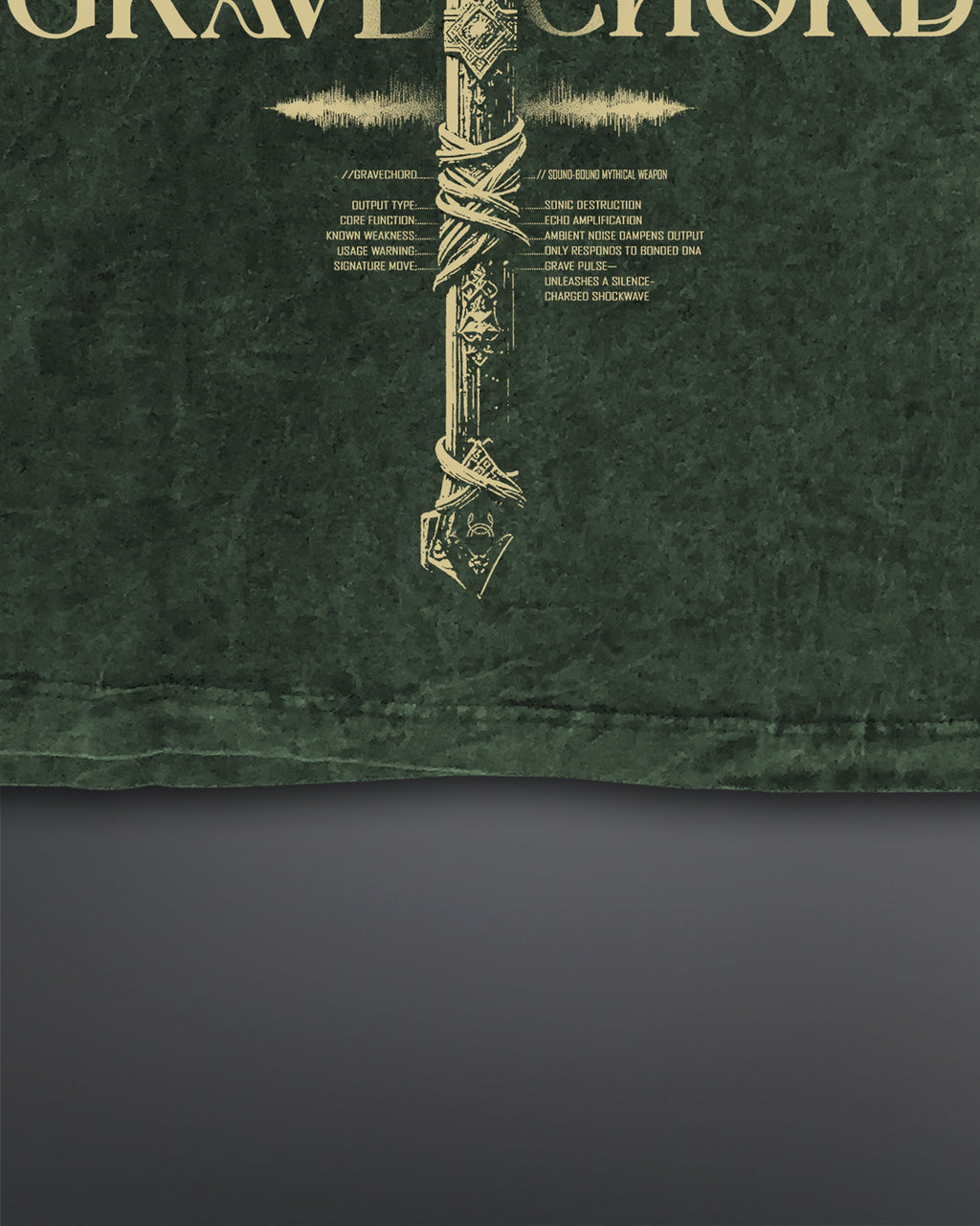 GRAVECHORD Oversized Tee [ACID WASHED-TOXIC MOSS]