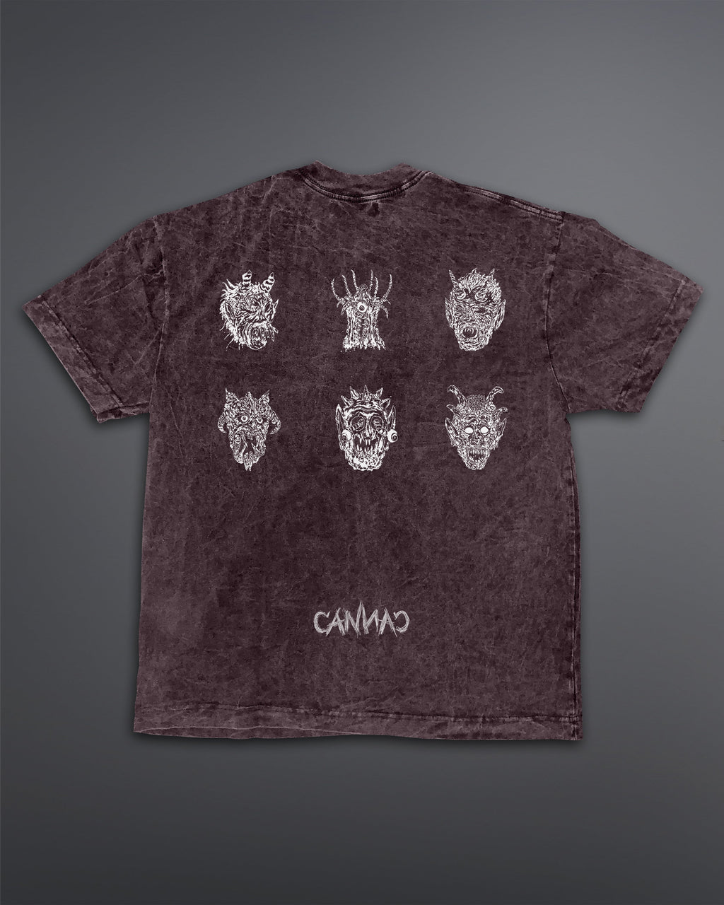 Malignant Prophecy Oversized tee [ACID WASHED-BLOODSTONE]