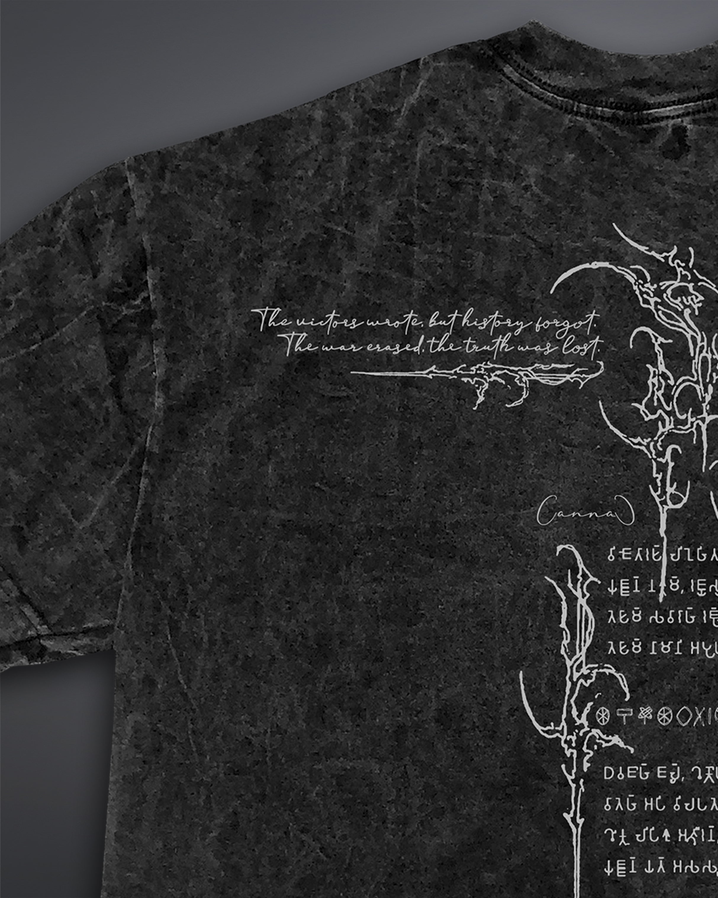 Crypted Glyph Oversized tee [ACID WASHED-SILENT ASH]