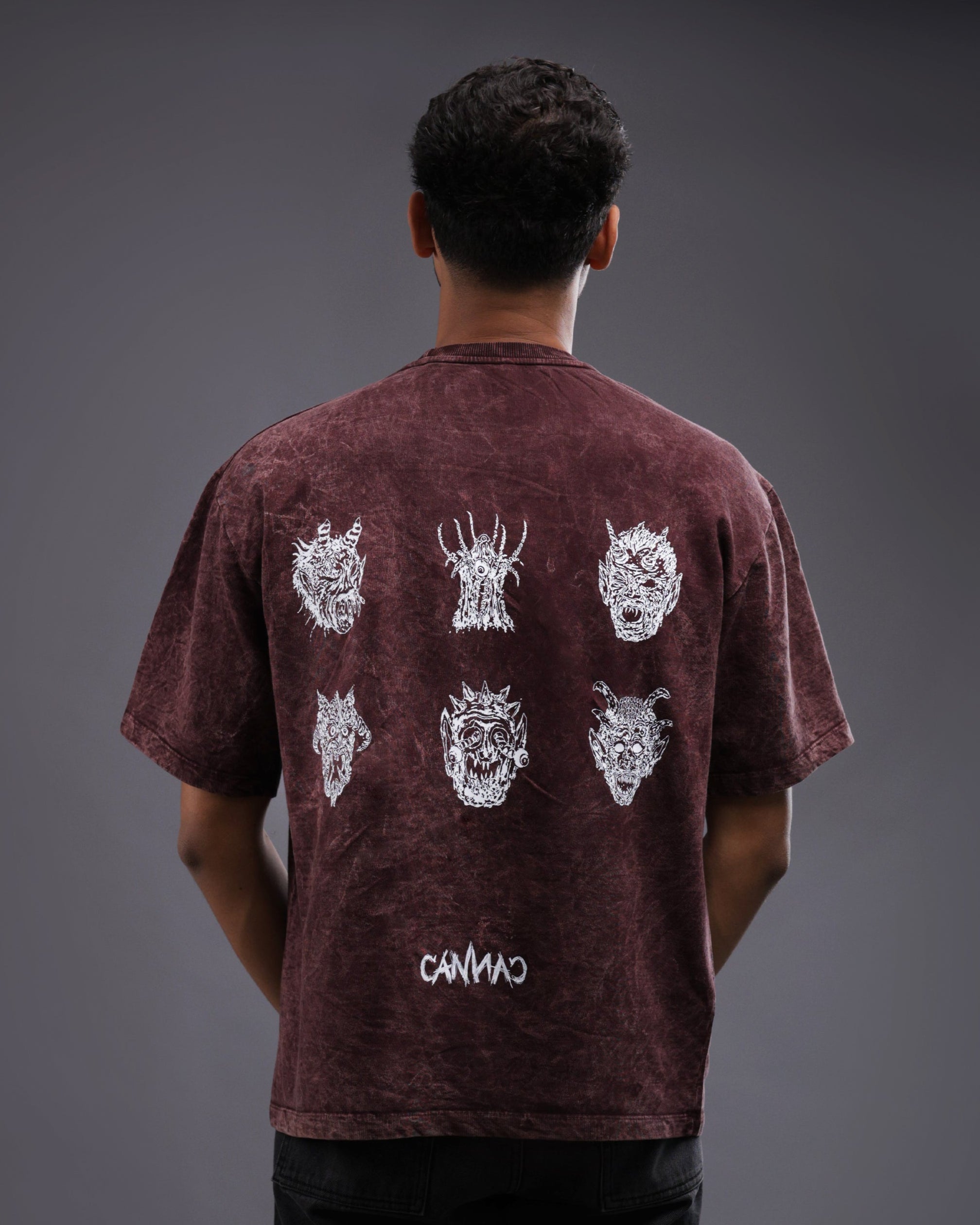 Malignant Prophecy Oversized tee [ACID WASHED-BLOODSTONE]